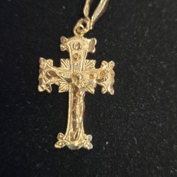 14kt Gold Cross Charm 