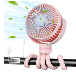 Momcozy Portable Stroller Fan 8000mAh 27H Ultra-Long Battery, Detachable Pink
