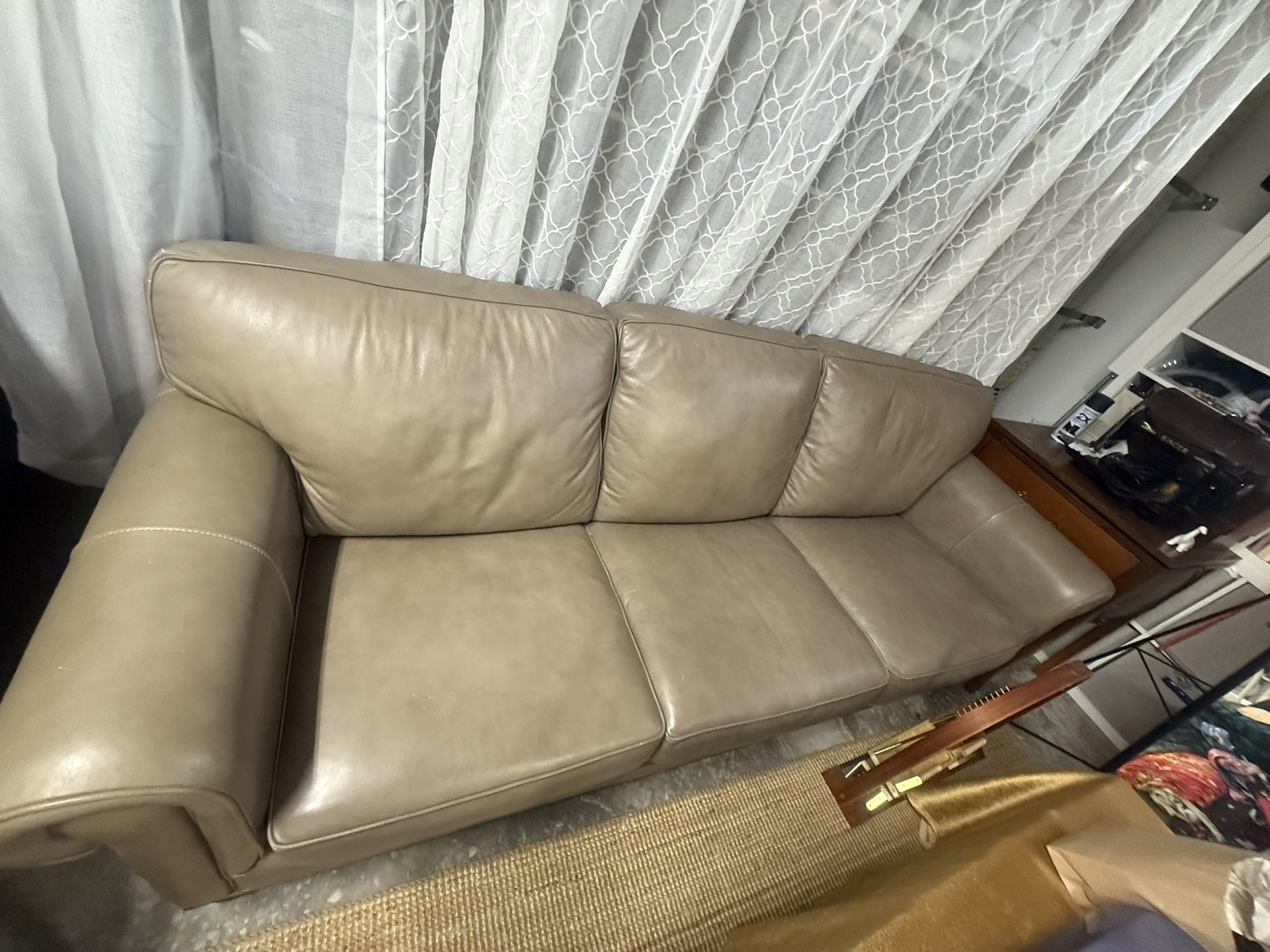 Tan Leather Couch