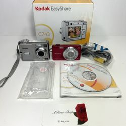 Bundle Lot of 2 Kodak EasyShare C743 & Sony Cyber-shot DSC-WX80 Digital Cameras 