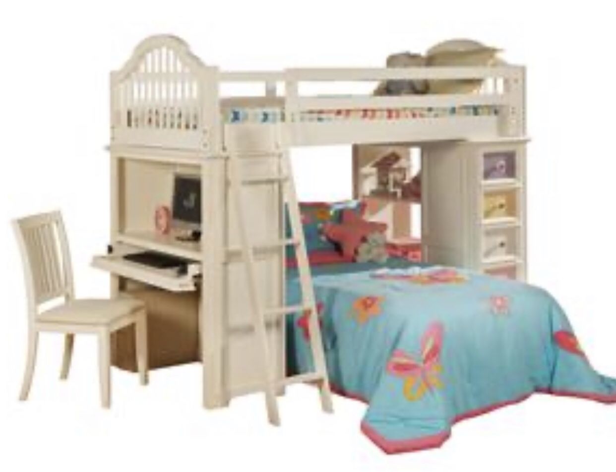 White bunk bed