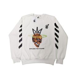 White Sweatshirt "Knowledge Itself Is Power"