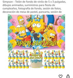 The Simpsons Birthday Party Backdrop 5x3