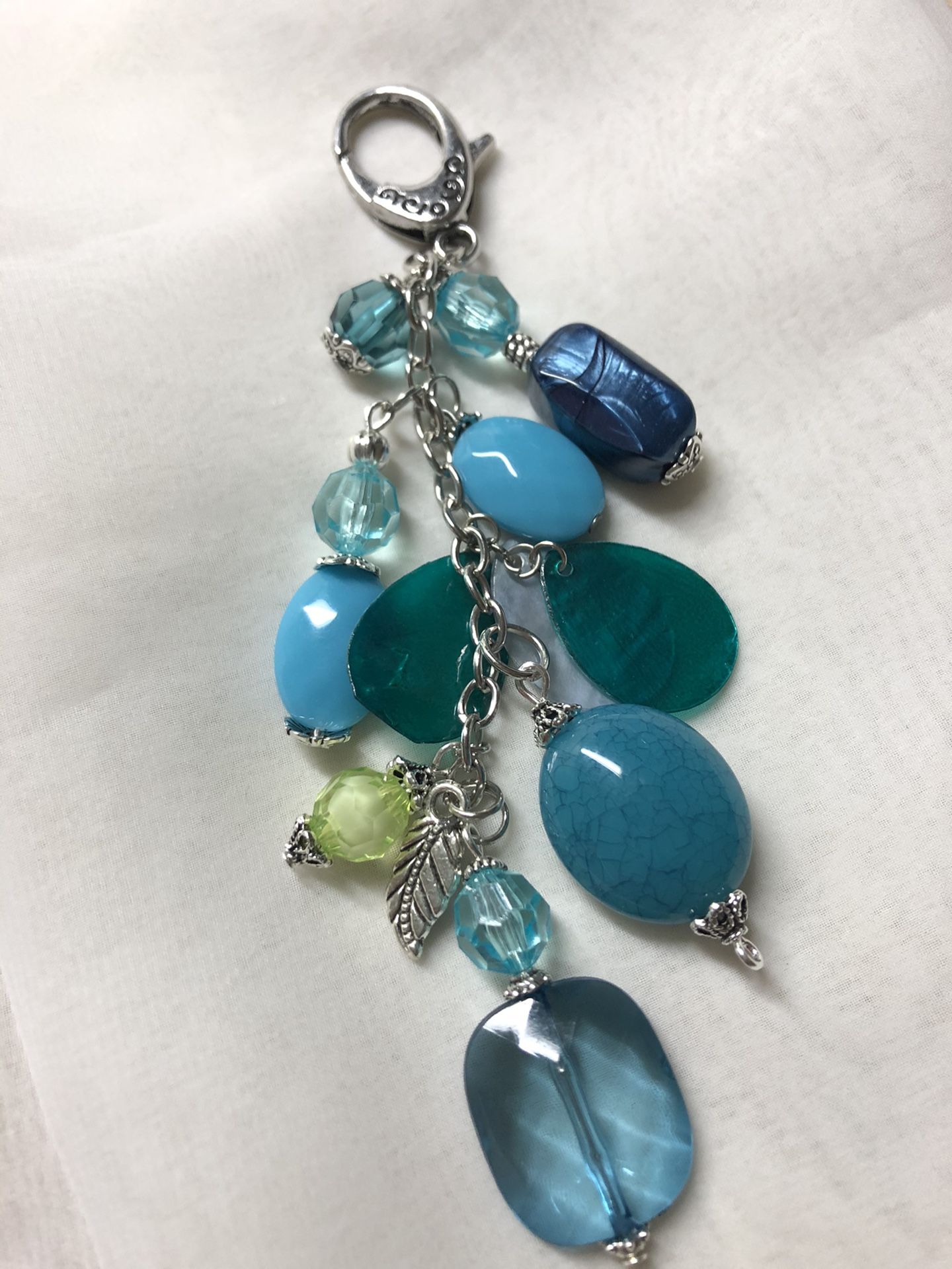 Turquoise and Silver Purse Charm