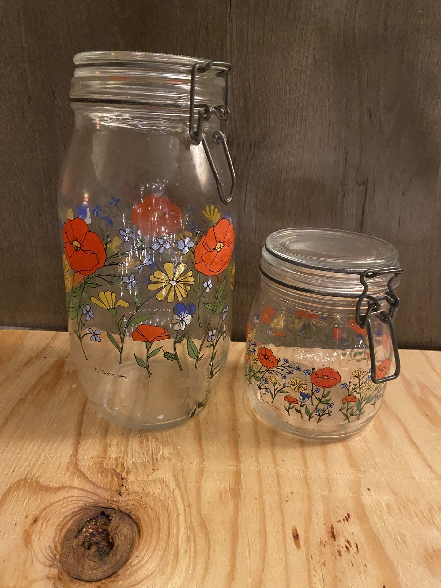 1970s Vintage Glass Canisters