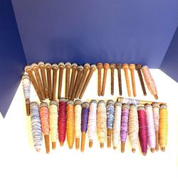 20 Primitive Wooden Thread Spools