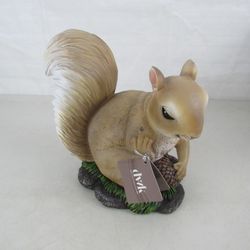 DWK Humorous Angry Squirrel Painted Resin/ Epoxy Garden Statue, 10 Inches

