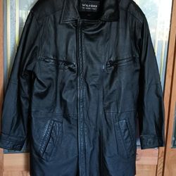 Vintage Wilsons Jacket Mens Large Leather Size L Full Zip Lined Coat