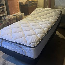 Twin Pillow Top Mattress W/ Adjustable Bed Frame