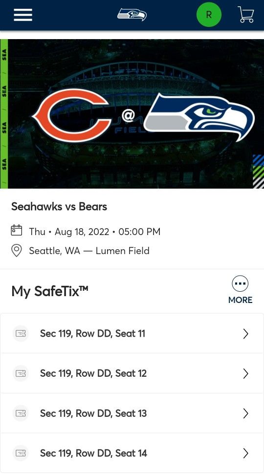 Seahawk Tickets For Sale Thursday.