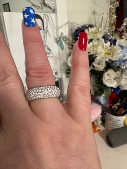 Silver and diamond ring