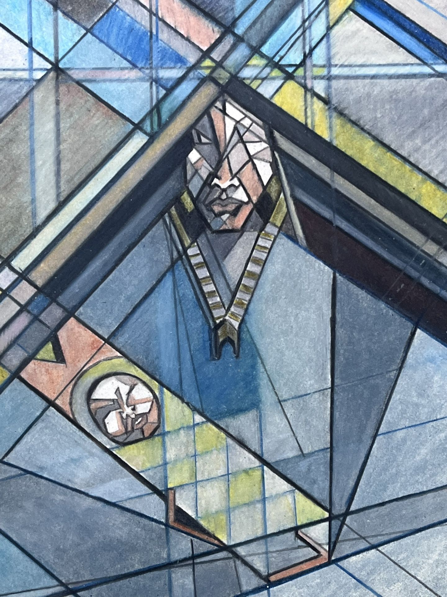 Original Abstract Art Deco Painting Art