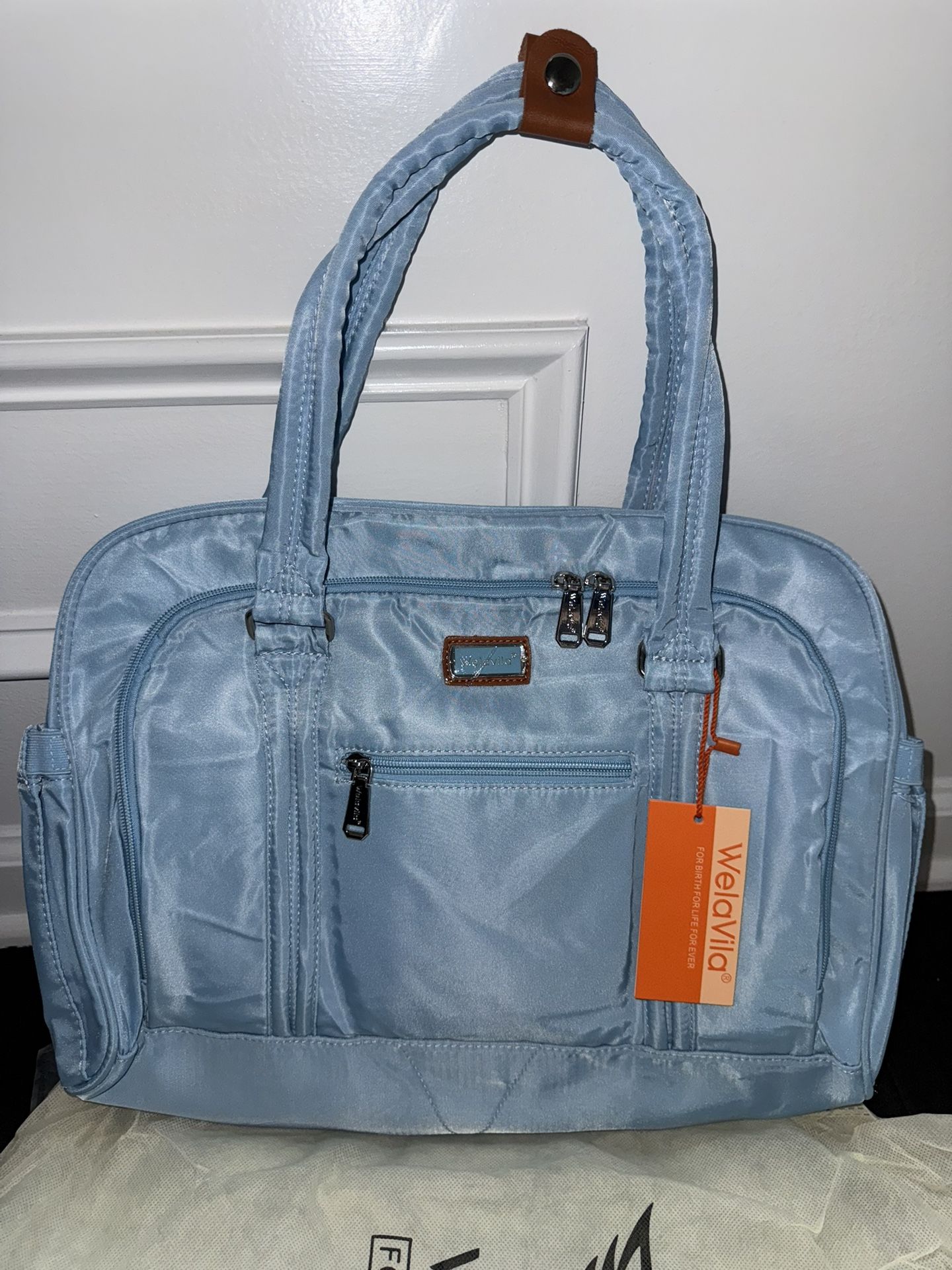WelaVila Diaper Bag Messenger, Stylish Baby Bags with Changing Pad & Insulated Pockets for Mom & Dad