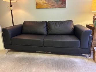 Black Leather Couch - Excellent Condition