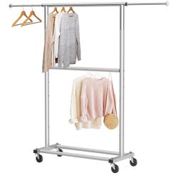 Adjustable Simple Double Rod Garment Rack