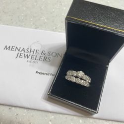 3 Ct Total Weight Diamond Ring Set 