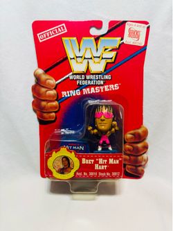 Vintage 1997 WWF Bret “Hit Man” Hart Ring Masters Figure New WWE