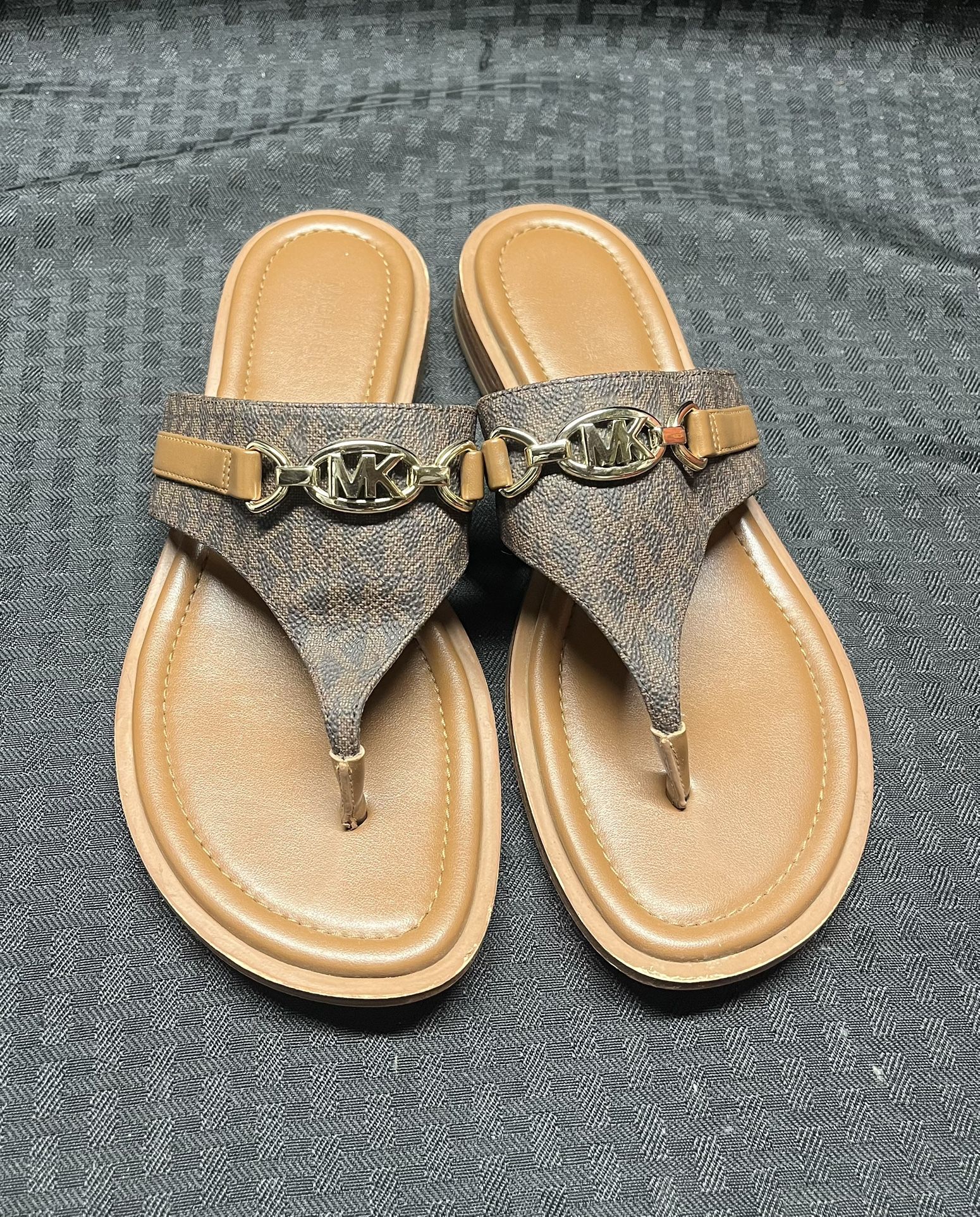 Michael Kors Brown Signature Logo Sandals - 8