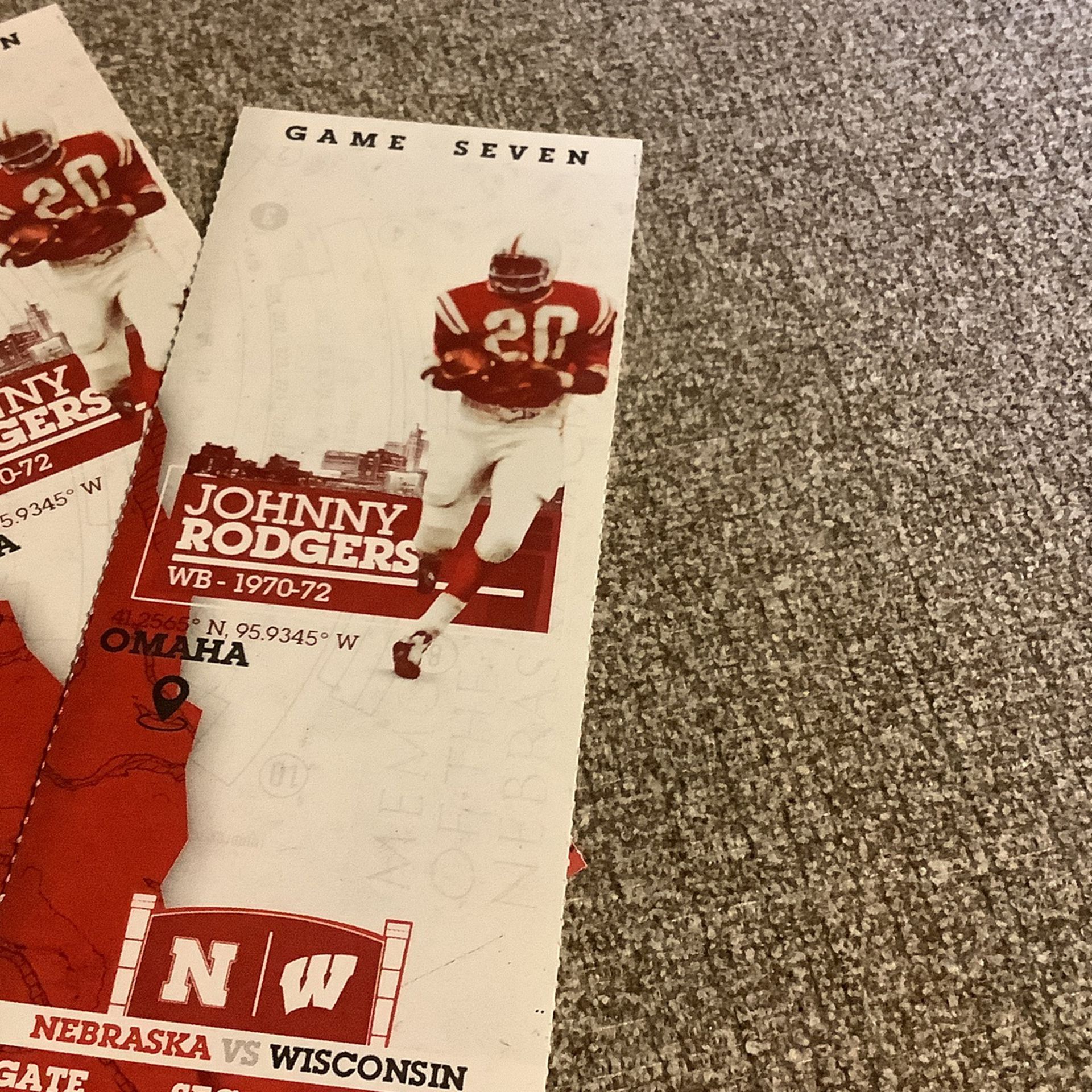 Football Tickets - November 19, NE vs WI.  Section 14, row 47, seat 5 & 6 - $120 for the pair