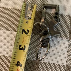 Thick Metal Spring Clip Key Chain, Multiple Rings, Can Opener Type Hook