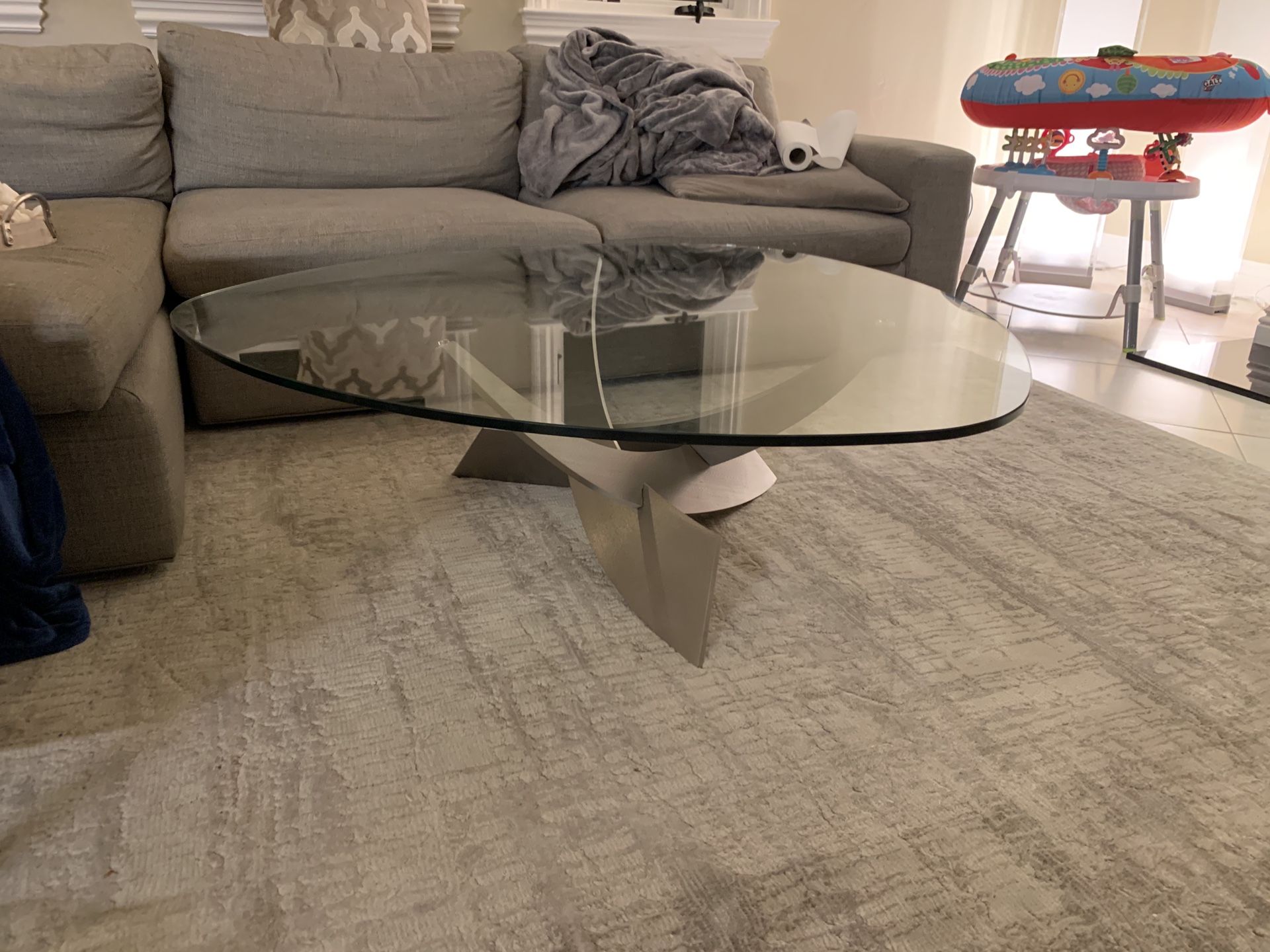 Modern glass coffee table