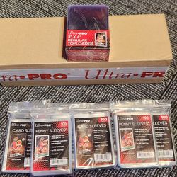 Ultra Pro supplies, Toploaders, Sleeves, 3 card screwdown