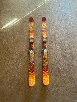 Mastermind line skis with marker griffon bindings