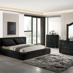 4 PC BEDROOM SET NEW IN BOX (MATTRESS AND CHEST SOLD SEPARATELY)