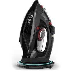 Cordless Iron for Clothes, 1500W Steam Iron with Non-Stick Ceramic Soleplate, Auto Shut Off, Self-Clean, Burst of Steam, Anti-calc, 3 Temperature Sett