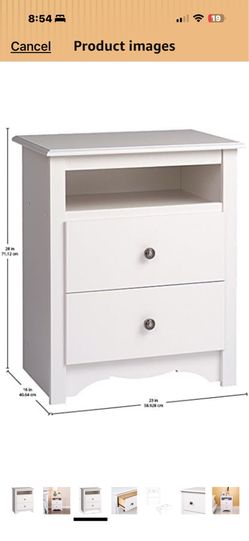 White two drawer night stand