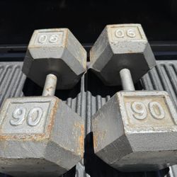 90LB Hex Dumbbells 