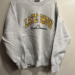Vintage 90s Lee Cross Grain Mens Late Show David Letterman Sweatshirt Size Medium  