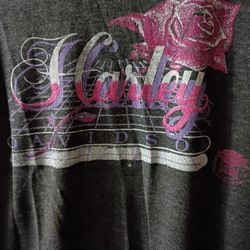 Vintage Y2K 80's Grunge Harley Davidson Bike Week Rose Tank Top L Women's 