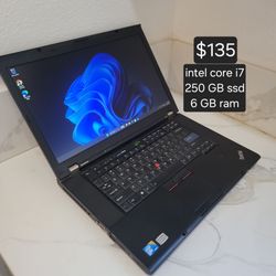Windows 11 pro Lenovo thinkpad laptop intel core i7 6 GB ram 250 GB ssd Delivery Available