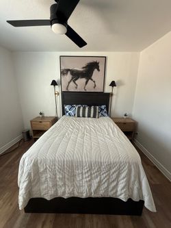Black Full Size Bed Frame + Mattress Set