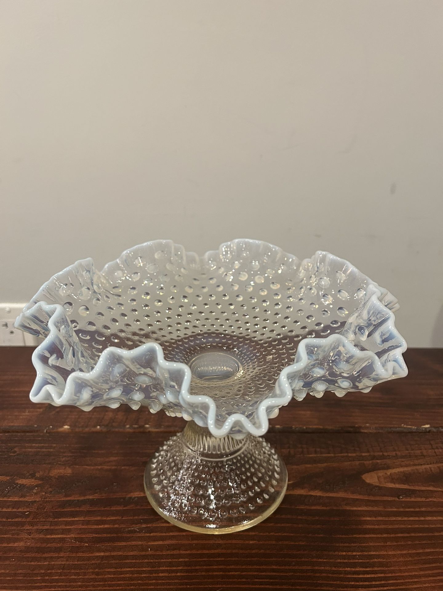 Fenton Hobnail Footed Bowl Dish French Opalescent #389 Rare Vintage MCM