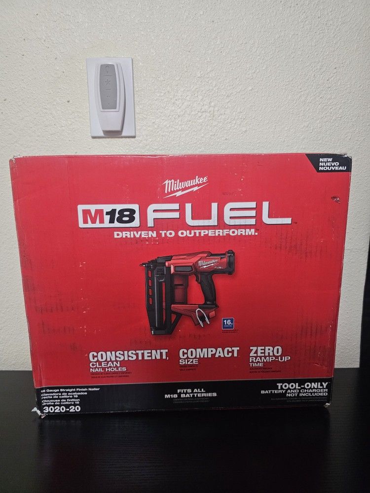 MILWAUKEE M18 FUEL STRAIGHT FINISH NAILER GUN 16GA