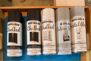 Rust, oleum spray, paint, chalk, and others