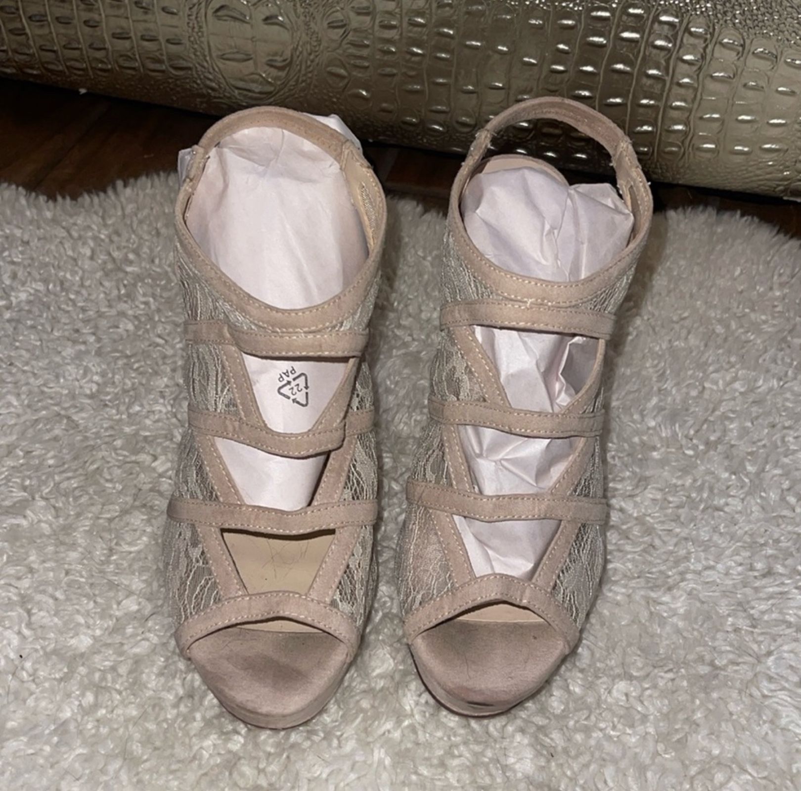 Nine West ankle lace stiletto heels