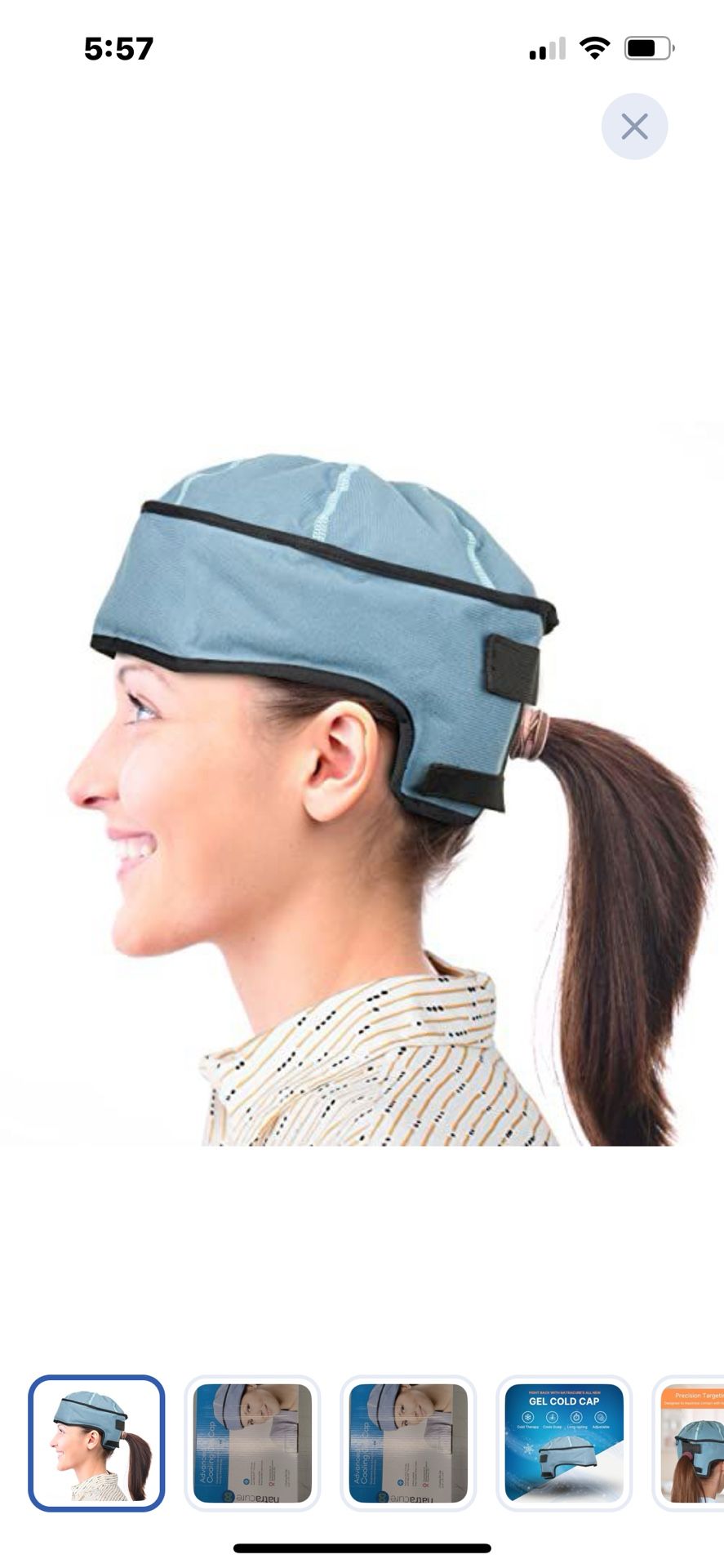 “New”Natra Care Cold Cap (unisex,one Sz Fits All)For Chemotherapy Treatments (retail$69)
