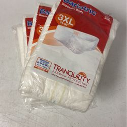 Tranquility Bariatric Brief, 3XL, 64" to 90" Waist, 2190 - Pack Of 4, open box