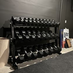 5-75lbs Dumbbells w/Rack 