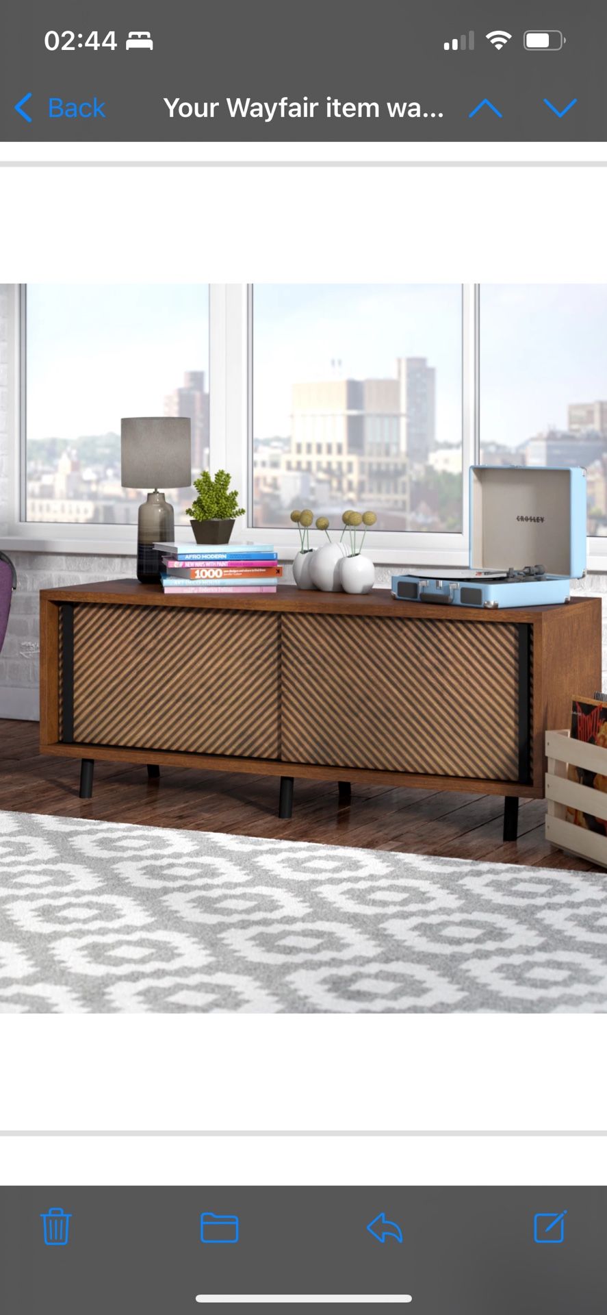 Walnut Mid Century Tv Stand