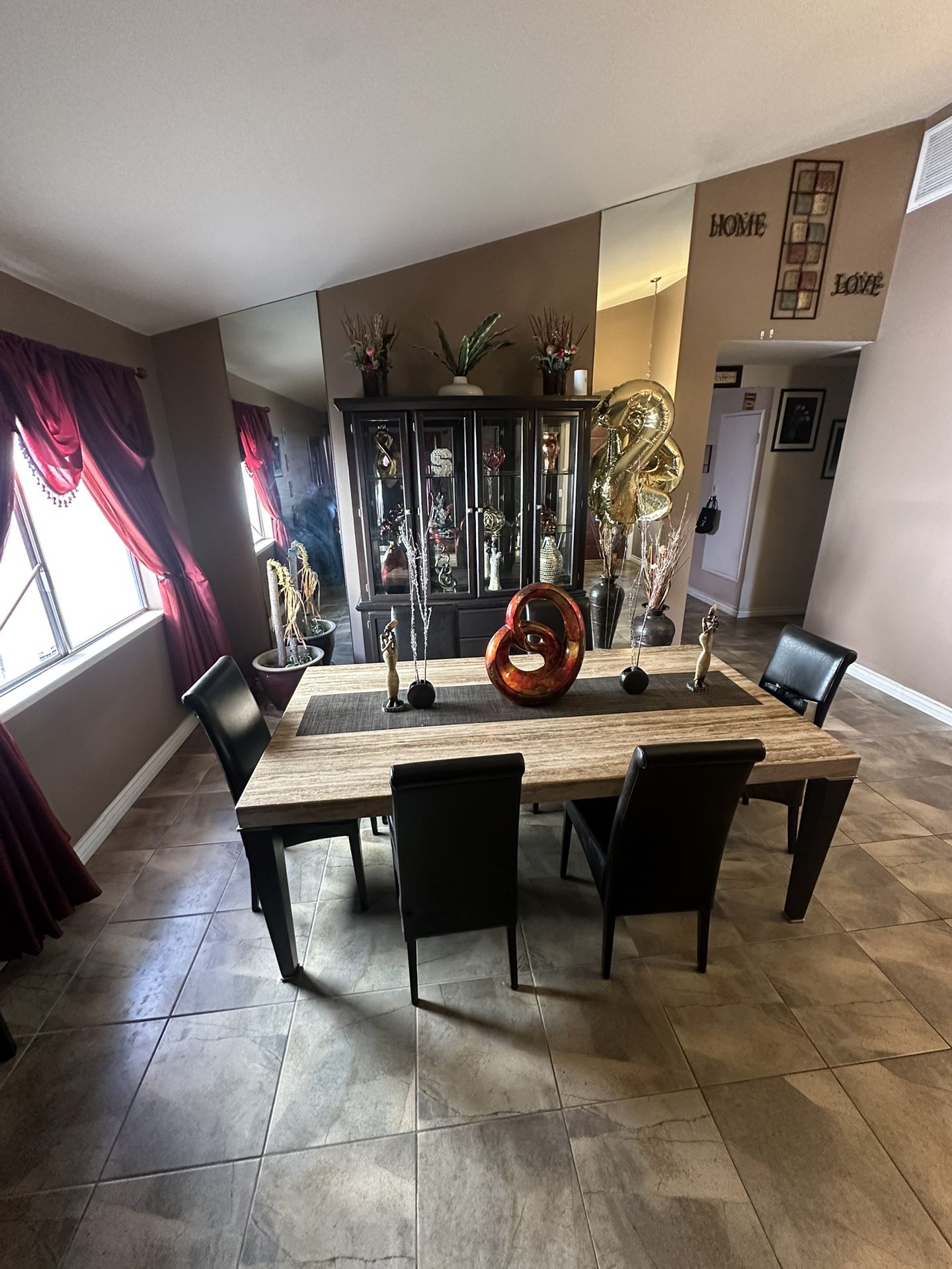 Table / Hutch For Sale  Or Separate  $800 Table / $600 Hutch OBO 