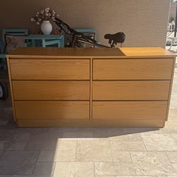Mid-Century Modern style six-drawer dresser