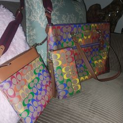 Coach Purse With Matching Wallet And Crossbody 