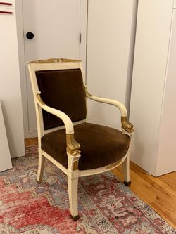 Antique Empire-style fauteuil armchair