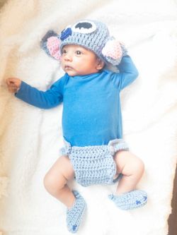 Stitch diaper cover set photo prop