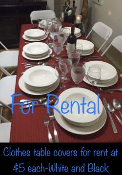 Tables, Chairs and table covers