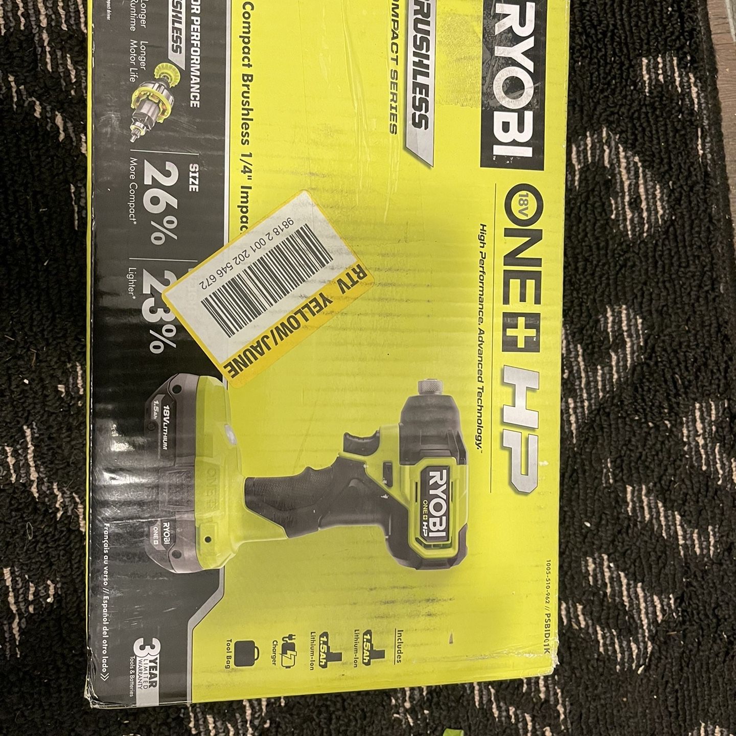 RYOBI PSBID01CN ONE HP 18V Brushless Cordless Compact 1 4